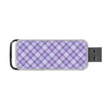 Purple Plaid Tartan 2 Diagonal Portable USB Flash (One Side)