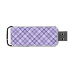 Purple Plaid Tartan 2 Diagonal Portable USB Flash (Two Sides) from ArtsNow.com Back