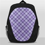 Purple Plaid Tartan 2 Diagonal Backpack Bag