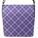 Purple Plaid Tartan 2 Diagonal Flap Closure Messenger Bag (S)