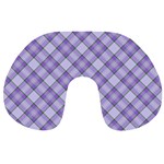 Purple Plaid Tartan 2 Diagonal Travel Neck Pillow