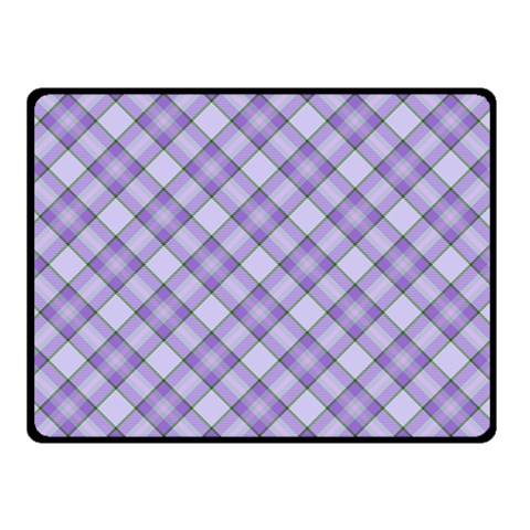 Purple Plaid Tartan 2 Diagonal Two Sides Fleece Blanket (Small) from ArtsNow.com 45 x34  Blanket Front