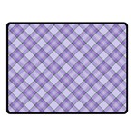 Purple Plaid Tartan 2 Diagonal Two Sides Fleece Blanket (Small)