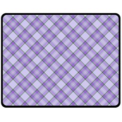 Purple Plaid Tartan 2 Diagonal Two Sides Fleece Blanket (Medium) from ArtsNow.com 58.8 x47.4  Blanket Back