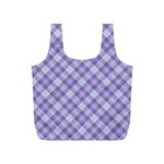 Purple Plaid Tartan 2 Diagonal Full Print Recycle Bag (S)