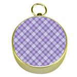 Purple Plaid Tartan 2 Diagonal Gold Compasses