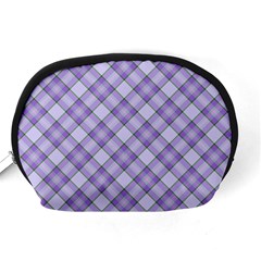 Purple Plaid Tartan 2 Diagonal Accessory Pouch (Medium) from ArtsNow.com Back