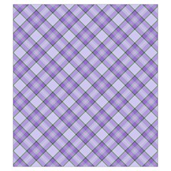 Purple Plaid Tartan 2 Diagonal Drawstring Pouch (Medium) from ArtsNow.com Front