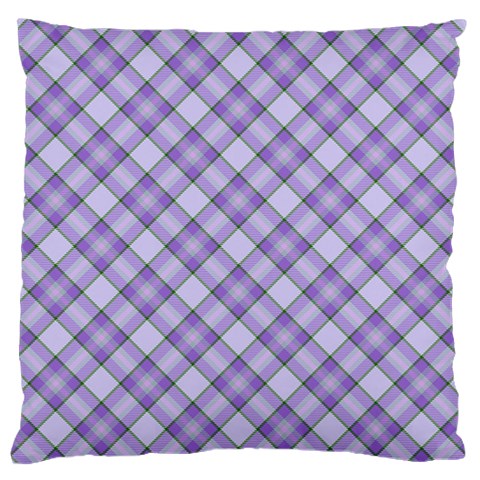 Purple Plaid Tartan 2 Diagonal Standard Premium Plush Fleece Cushion Case (One Side) from ArtsNow.com Front