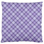 Purple Plaid Tartan 2 Diagonal Standard Premium Plush Fleece Cushion Case (One Side)