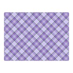 Purple Plaid Tartan 2 Diagonal Two Sides Premium Plush Fleece Blanket (Mini)