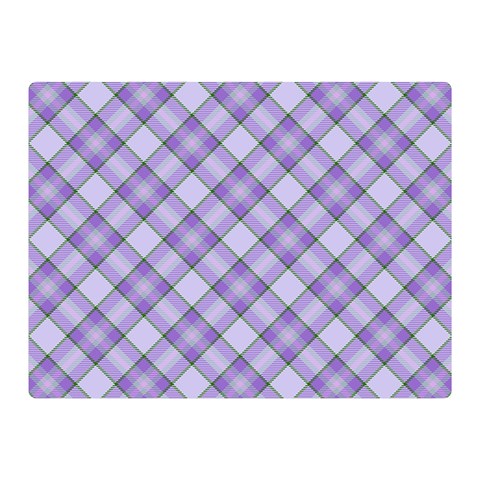 Purple Plaid Tartan 2 Diagonal Two Sides Premium Plush Fleece Blanket (Mini) from ArtsNow.com 35 x27  Blanket Back