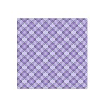 Purple Plaid Tartan 2 Diagonal Satin Bandana Scarf 22  x 22 