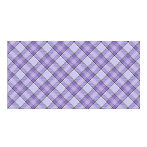 Purple Plaid Tartan 2 Diagonal Satin Shawl 45  x 80  from ArtsNow.com Front