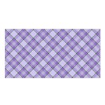 Purple Plaid Tartan 2 Diagonal Satin Shawl 45  x 80 