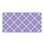 Purple Plaid Tartan 2 Diagonal Satin Wrap 35  x 70 