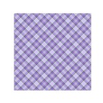 Purple Plaid Tartan 2 Diagonal Square Satin Scarf (30  x 30 )