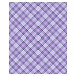 Purple Plaid Tartan 2 Diagonal Drawstring Bag (Small)