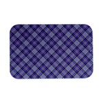 Purple Plaid Tartan 2 Diagonal Open Lid Metal Box (Silver)  