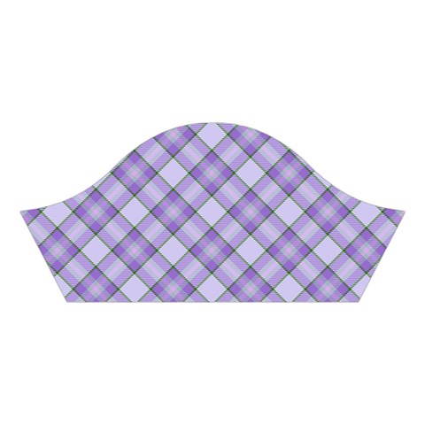 Purple Plaid Tartan 2 Diagonal Cotton Crop Top from ArtsNow.com Left Sleeve