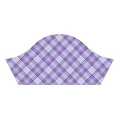 Purple Plaid Tartan 2 Diagonal Cotton Crop Top from ArtsNow.com Left Sleeve