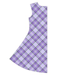 Purple Plaid Tartan 2 Diagonal Short Sleeve V Back Left