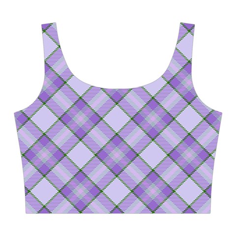 Purple Plaid Tartan 2 Diagonal Midi Sleeveless Dress from ArtsNow.com Top Front