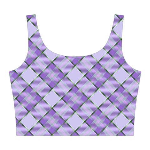 Purple Plaid Tartan 2 Diagonal Midi Sleeveless Dress from ArtsNow.com Top Back