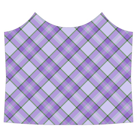 Purple Plaid Tartan 2 Diagonal Spaghetti Top Long Pants Satin Pajamas Set from ArtsNow.com Front