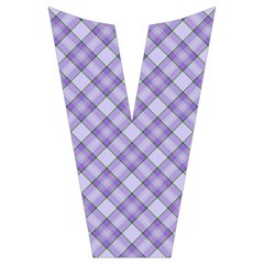 Purple Plaid Tartan 2 Diagonal Short Sleeve Long Pants Satin Pajamas Set from ArtsNow.com Placket