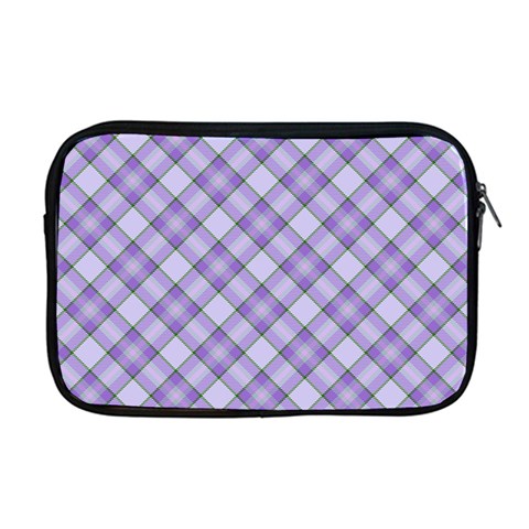 Purple Plaid Tartan 2 Diagonal Apple MacBook Pro 17  Zipper Case from ArtsNow.com Front