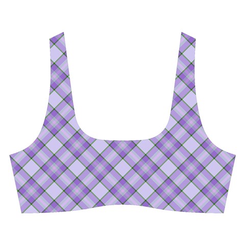 Purple Plaid Tartan 2 Diagonal Cross Back Hipster Bikini Set from ArtsNow.com Front