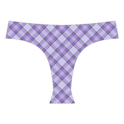 Purple Plaid Tartan 2 Diagonal Cross Back Hipster Bikini Set from ArtsNow.com Front Under