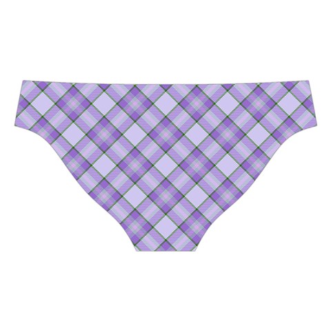 Purple Plaid Tartan 2 Diagonal Cross Back Hipster Bikini Set from ArtsNow.com Back Under