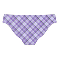 Purple Plaid Tartan 2 Diagonal Cross Back Hipster Bikini Set from ArtsNow.com Back Under