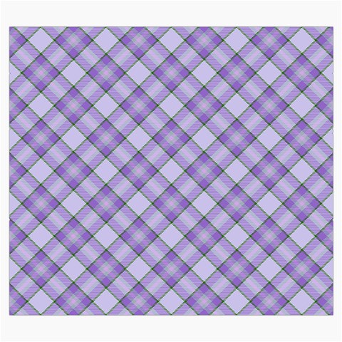 Purple Plaid Tartan 2 Diagonal Roll Up Canvas Pencil Holder (S) from ArtsNow.com Front