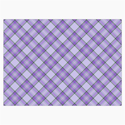 Purple Plaid Tartan 2 Diagonal Roll Up Canvas Pencil Holder (L) from ArtsNow.com Front