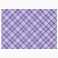 Purple Plaid Tartan 2 Diagonal Roll Up Canvas Pencil Holder (L) from ArtsNow.com Front