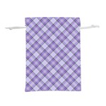 Purple Plaid Tartan 2 Diagonal Lightweight Drawstring Pouch (S)