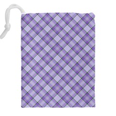 Purple Plaid Tartan 2 Diagonal Drawstring Pouch (4XL) from ArtsNow.com Back