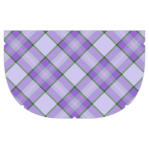 Purple Plaid Tartan 2 Diagonal Make Up Case (Medium) from ArtsNow.com Side Left