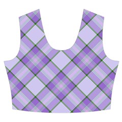 Purple Plaid Tartan 2 Diagonal Women s Crop Top Pleated Skater Rave Skirt from ArtsNow.com Front