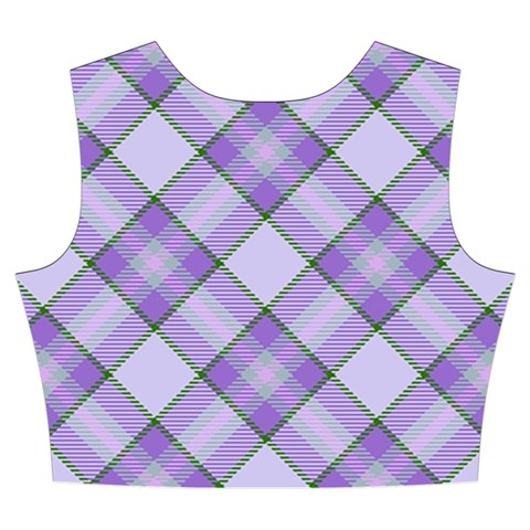 Purple Plaid Tartan 2 Diagonal Women s Crop Top Pleated Skater Rave Skirt from ArtsNow.com Back