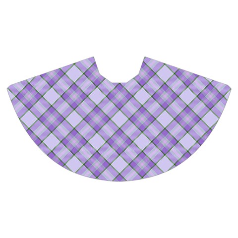 Purple Plaid Tartan 2 Diagonal Women s Crop Top Pleated Skater Rave Skirt from ArtsNow.com Skirt Front