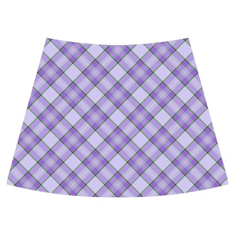 Purple Plaid Tartan 2 Diagonal Knee Front Skirt