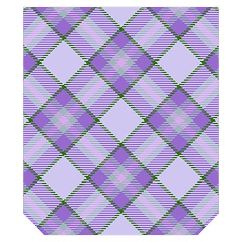 Purple Plaid Tartan 2 Diagonal Kids  Long Sleeve Velvet Lounge Robe from ArtsNow.com Pocket Right