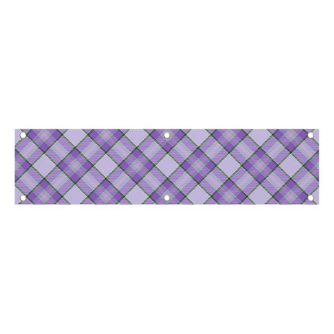 Purple Plaid Tartan 2 Diagonal Banner and Sign 4  x 1  from ArtsNow.com Front