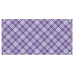 Purple Plaid Tartan 2 Diagonal Banner and Sign 4  x 2 