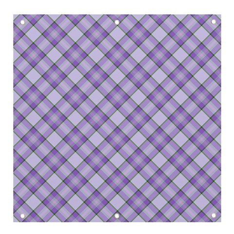 Purple Plaid Tartan 2 Diagonal Banner and Sign 4  x 4  from ArtsNow.com Front