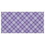 Purple Plaid Tartan 2 Diagonal Banner and Sign 6  x 3 